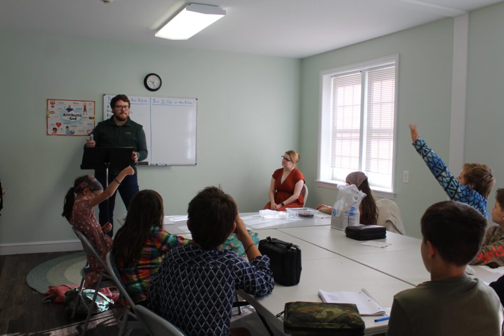 A children's Sunday School class at Quidnessett Church
